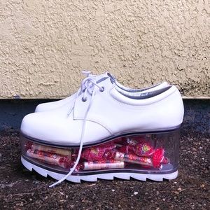 Dolls Kill YRU QLOUD fillable platform shoes